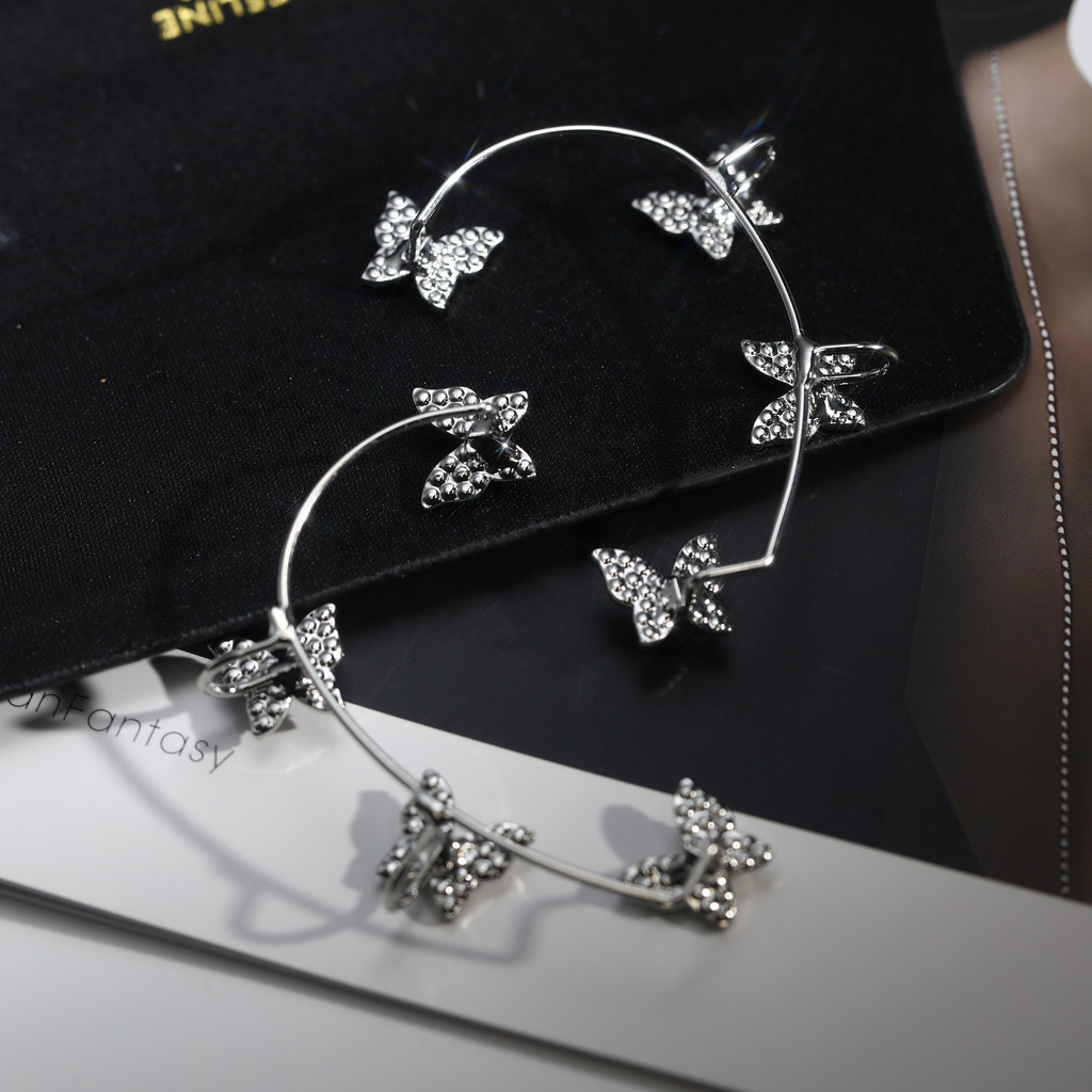 Brincos de borboleta de zircônia para mulheres, brincos de orelha de borboleta, envoltório de rastreador