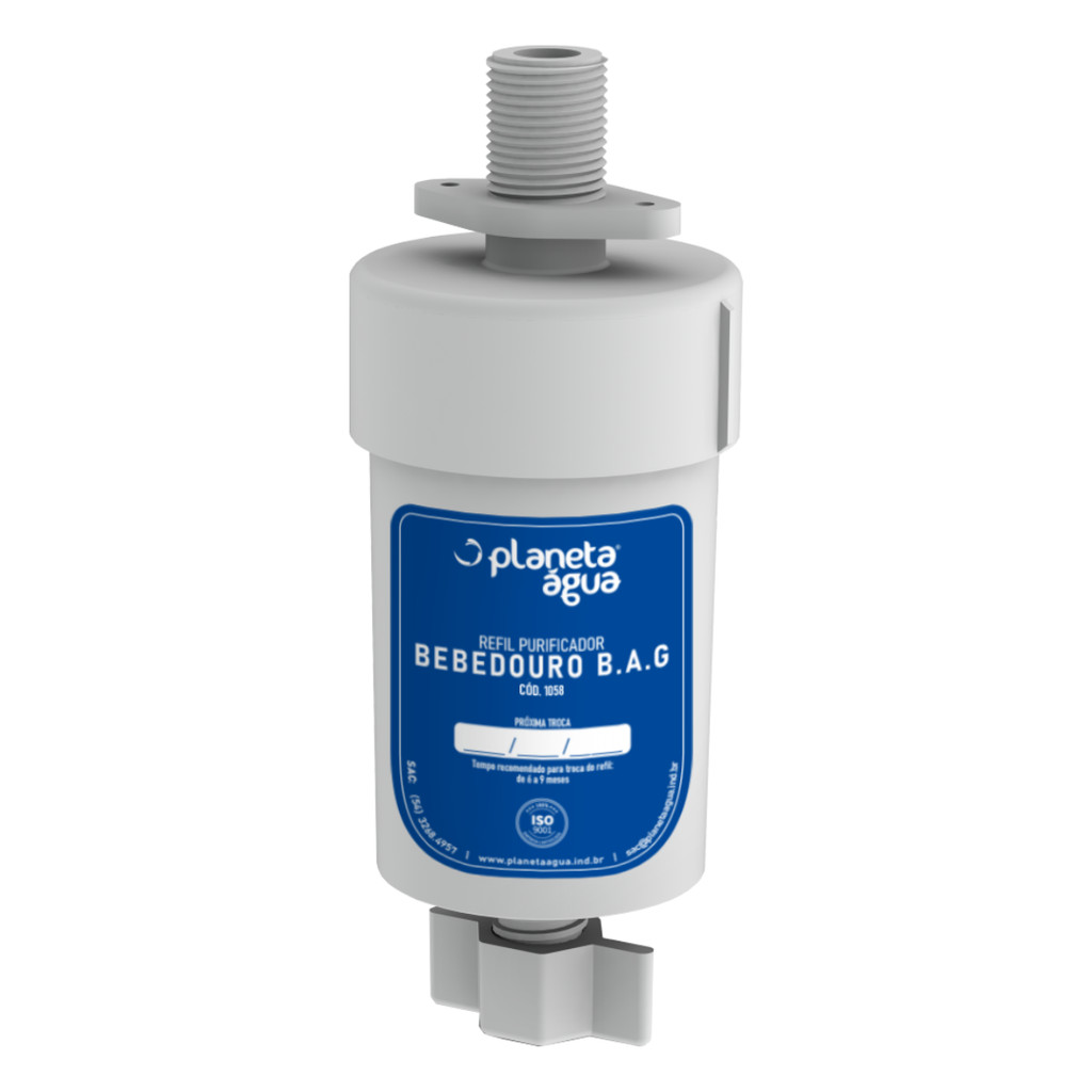 Refil Bebedouro B.A.G Planeta Agua  Rosca 1/2" Código 1058A  Compatível : Bebedouros B.A.G.