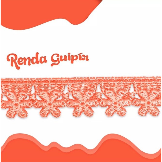 Renda Guipir CHL-652 1.5 Cm -  Rolo C/13.7 Metros Cor:Laranja-523