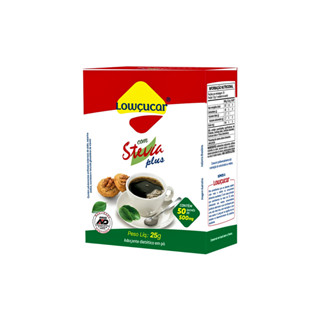 Adoçante Lowçucar Plus com Stevia Display com 50 sachês de 500mg - Lowçucar em Oferta na Shopee
