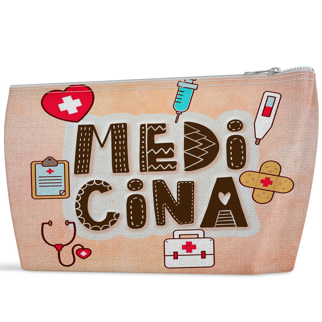 Necessaire medicina medico bolsinha universitaria estampada