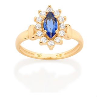 Anel Cravejado Por Zircônias E 1 Cristal Rommanel 513286 em Oferta na Shopee