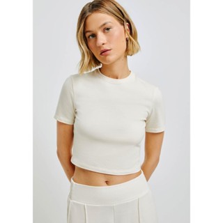 Blusa Feminina Cropped Manga Curta Com Elastano Hering