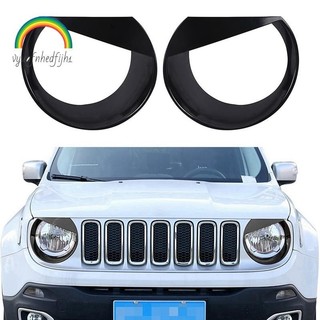 Capa Para O Farol Dianteiro Dos Olhos Furiosos Bezels Trim Jeep Renegade 2015 2016 2017 2018 (Preto)