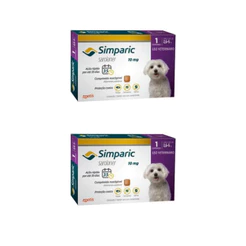 2 Antipulgas Simparic 10mg Cães 2,6 A 5kg 1 comprimido cada