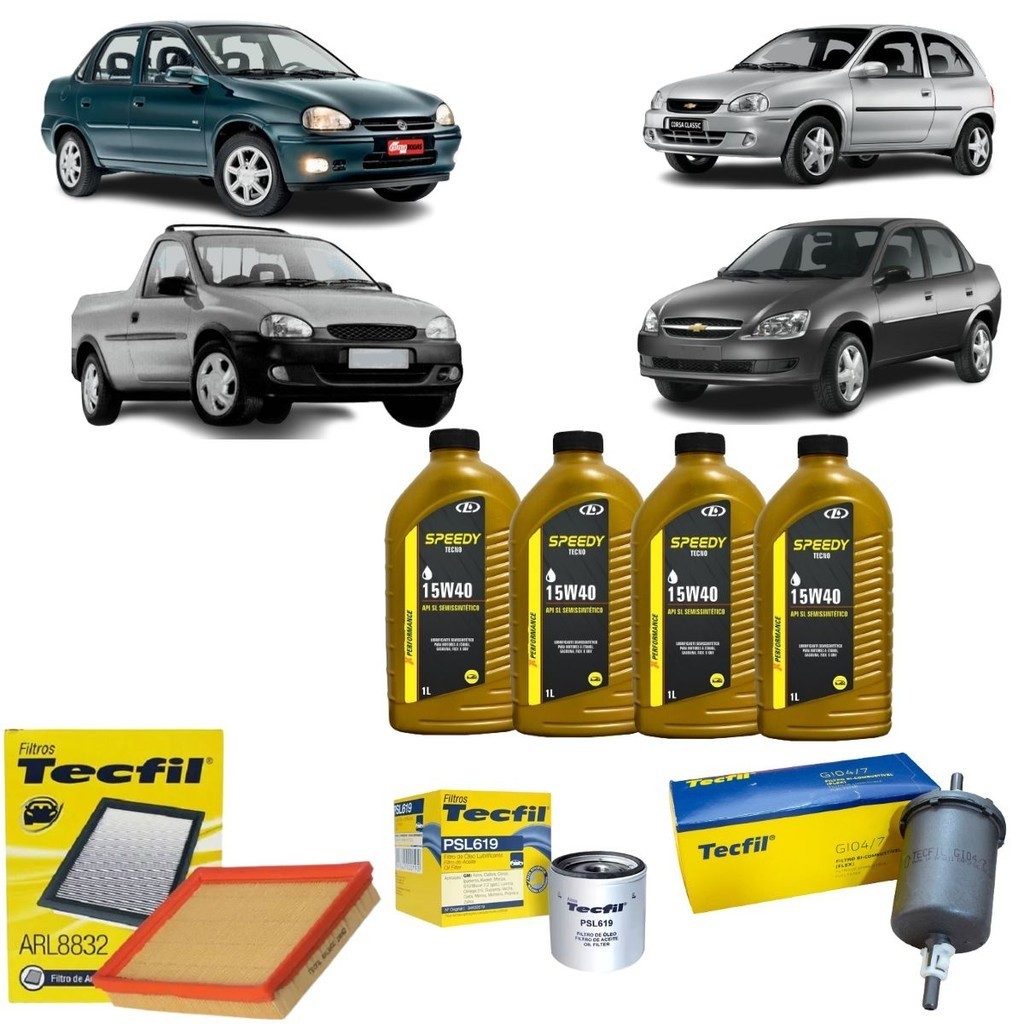 Kit Troca De Óleo Filtros Gm Corsa 1.0 1.6 Classic 1.0 15w40 Semisintético em Oferta na Shopee