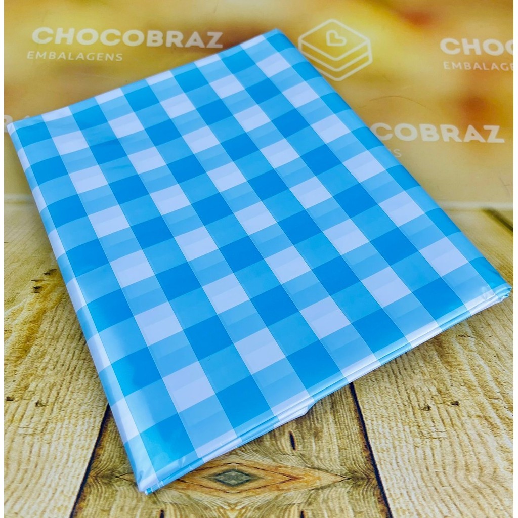 10~50 TOALHAS  P/ FESTA JUNINA XADREZ AZUL CLARO 78X78 INOVE em Oferta na Shopee