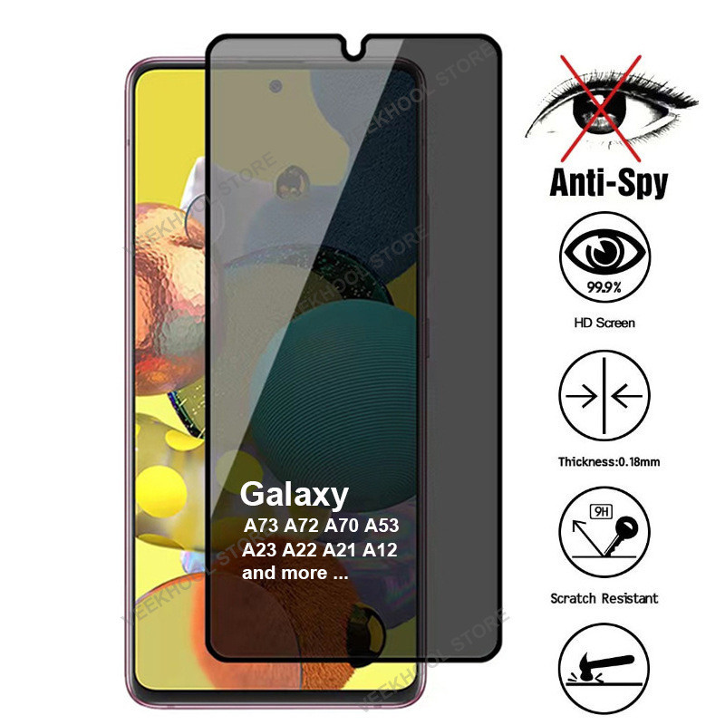 Tela De Seda 9H Vidro Temperado anti peeping Samsung Galaxy A04 A15 A06 A14 A16 A26 A36 A35  A34 A54 A05 A05s A55 A56 5G