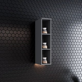 Armário Aéreo 3 Nichos 20cm Emily Espresso Móveis Cinza em Oferta na Shopee