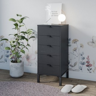 Cômoda Queens 5 Gavetas 40cm Timeless Preto em Oferta na Shopee