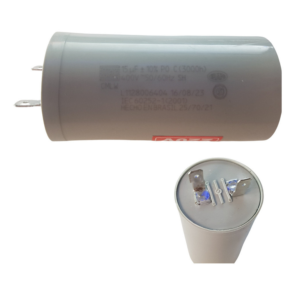 Capacitor 15uf 220v Para Todas Lavadora Roupas Brastemp