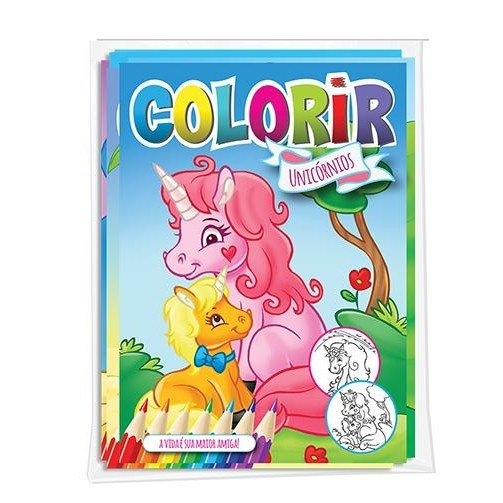 Kit 8 Livros de Colorir – Unicórnios