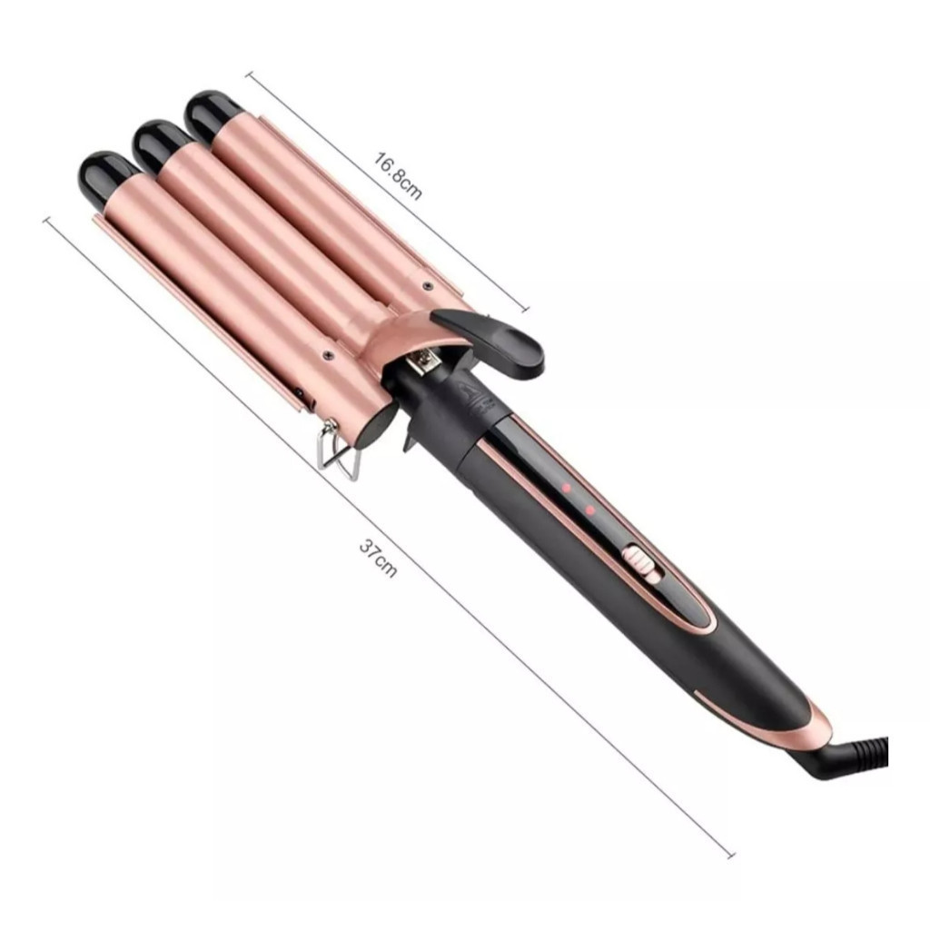 Chapinha Triondas Ondulador Formador Triplo 22mm Modelador de Cachos Onda Cabelo Cerâmica Para Longo E Curto 200°C em Oferta na Shopee