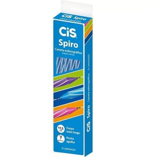 Canetas Esferográficas CIS Spiro CX 0.7mm - 12 Unidades Azuis em Oferta na Shopee