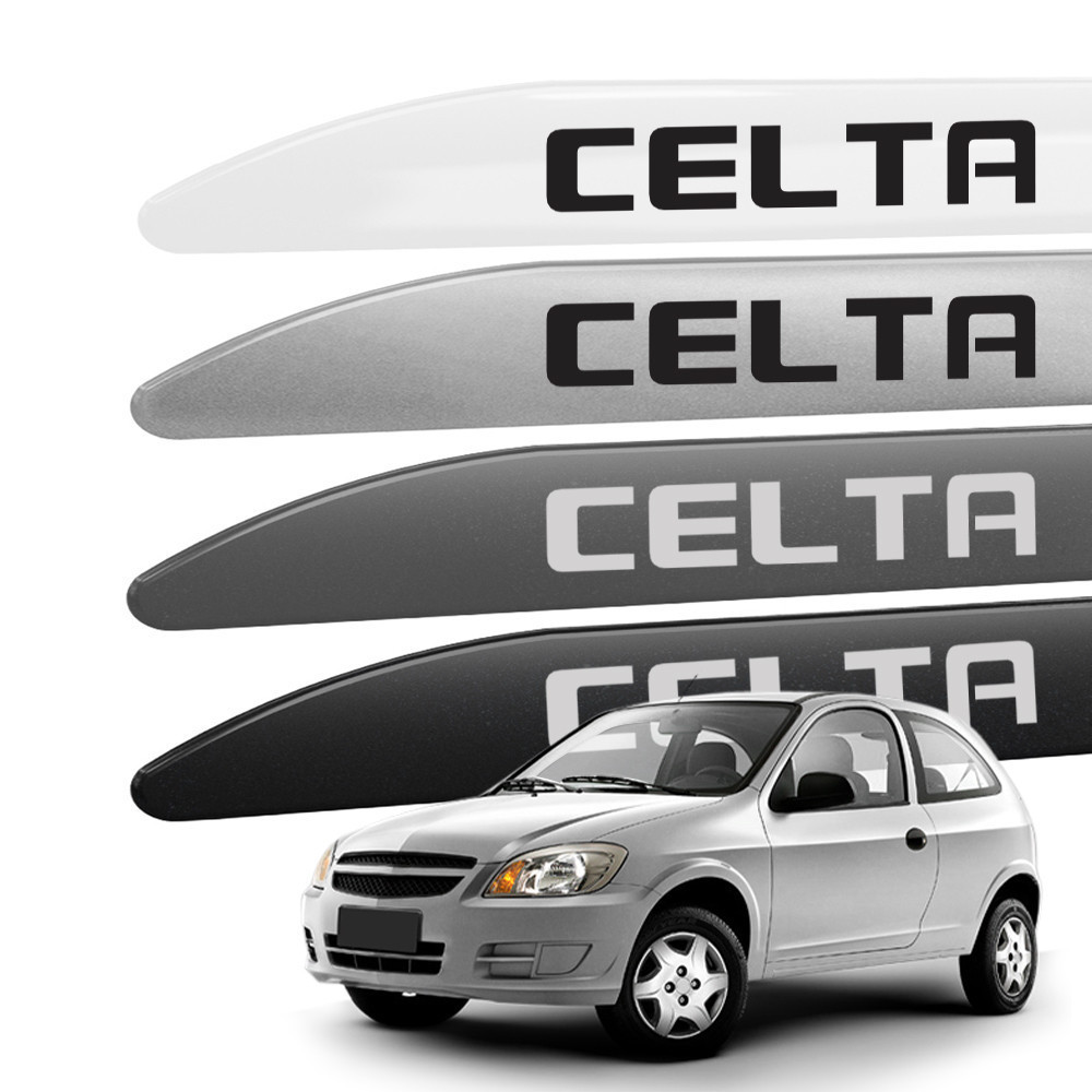Friso Lateral Celta 2002 a 2016 4 Portas Ponta Facao Cor Original e com Grafia Modelo Compatível