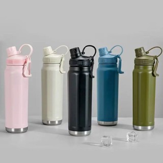 ( ALTA QUARIDADE ) Garrafa Térmica 800ml em Aço Inox Com Alça e Trava Parede Dupla Para Água Café Chá Esporte em Oferta na Shopee