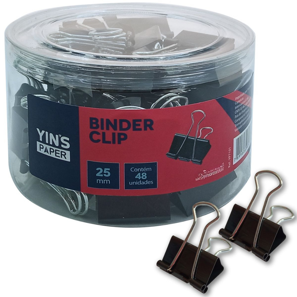 Prendedor De Papel Binder Clip 25mm Caixa Com 48 Unidades em Oferta na Shopee