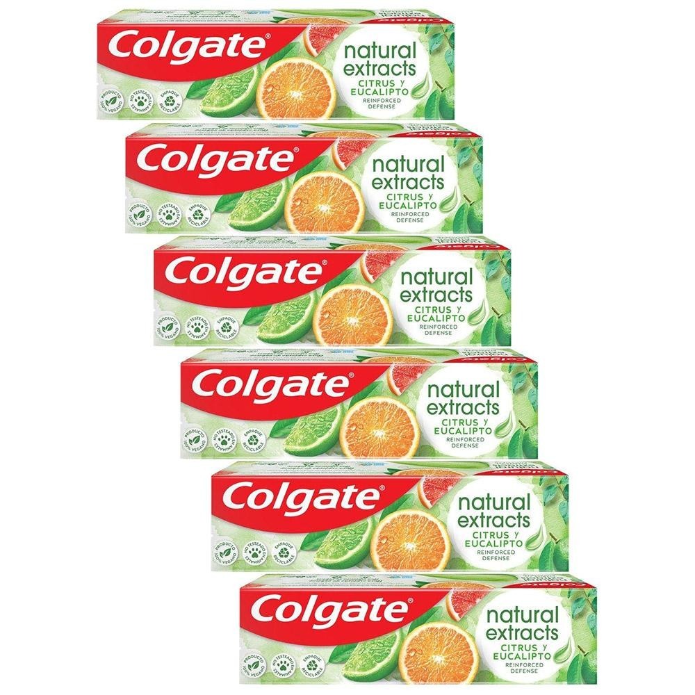 Kit Creme Dental Colgate Natural Extracts Citrus e Eucalipto 90g com 6 unidades em Oferta na Shopee