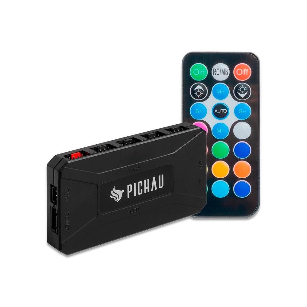 Controlador PWM e ARGB Pichau Feather P1, 5P PWM 4Pin + 5P ARGB, PG-ARPW-BK01 - Computers & Accessories