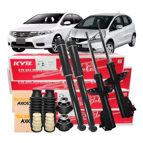 4 Amortecedor Kayaba + Kit Batente Completo Axios New Fit 2009/2014 New City 2009/2013 em Oferta na Shopee