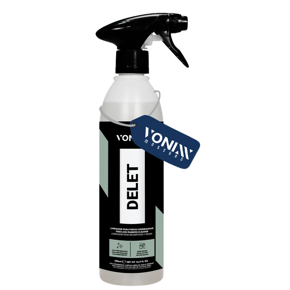 Limpador 500ml Pneus e Borrachas Alta Performance Descontaminante Delet Vonixx