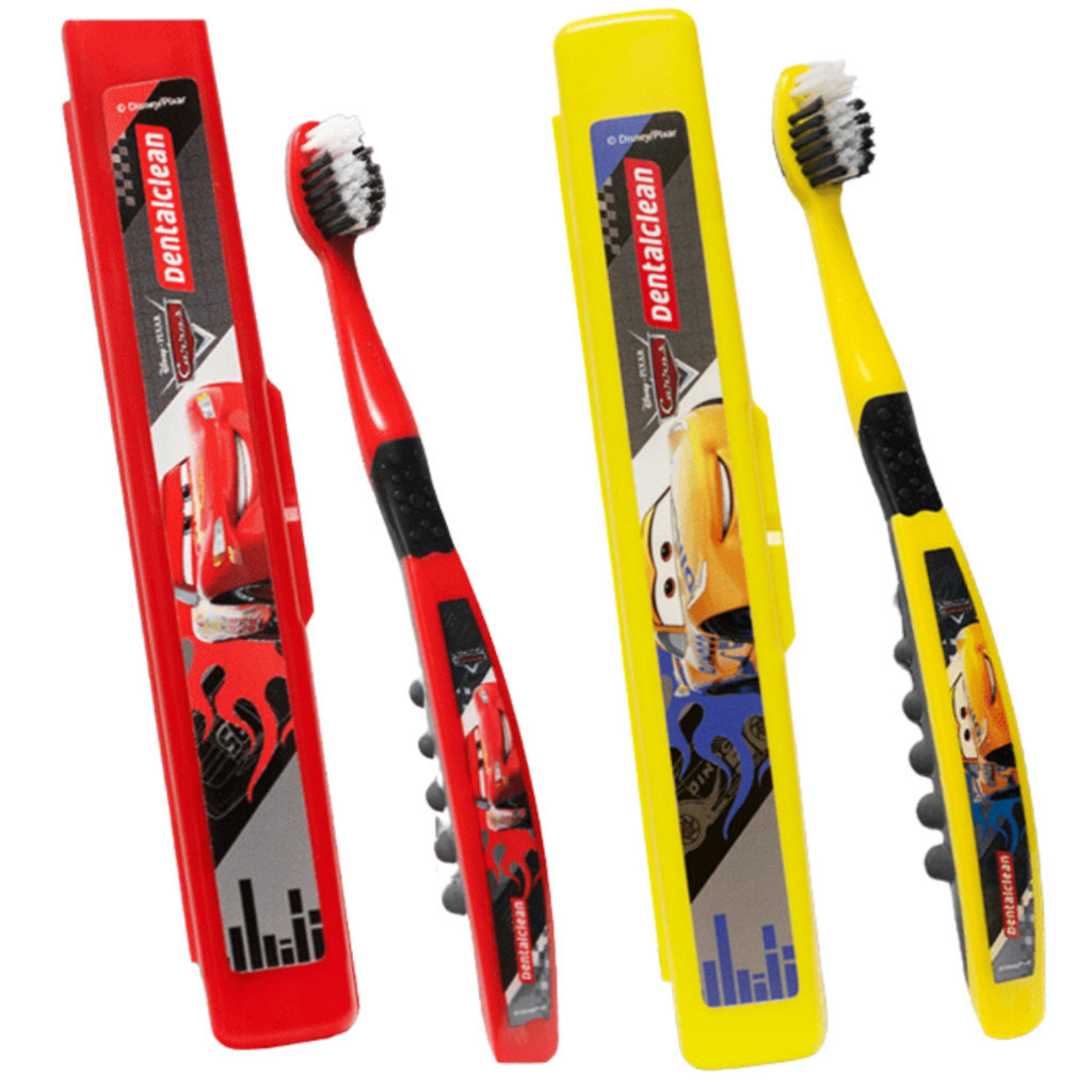 ESCOVA DE DENTE + ESTOJO CARROS ESCOLAR 3 ANOS - DENTALCLEAN