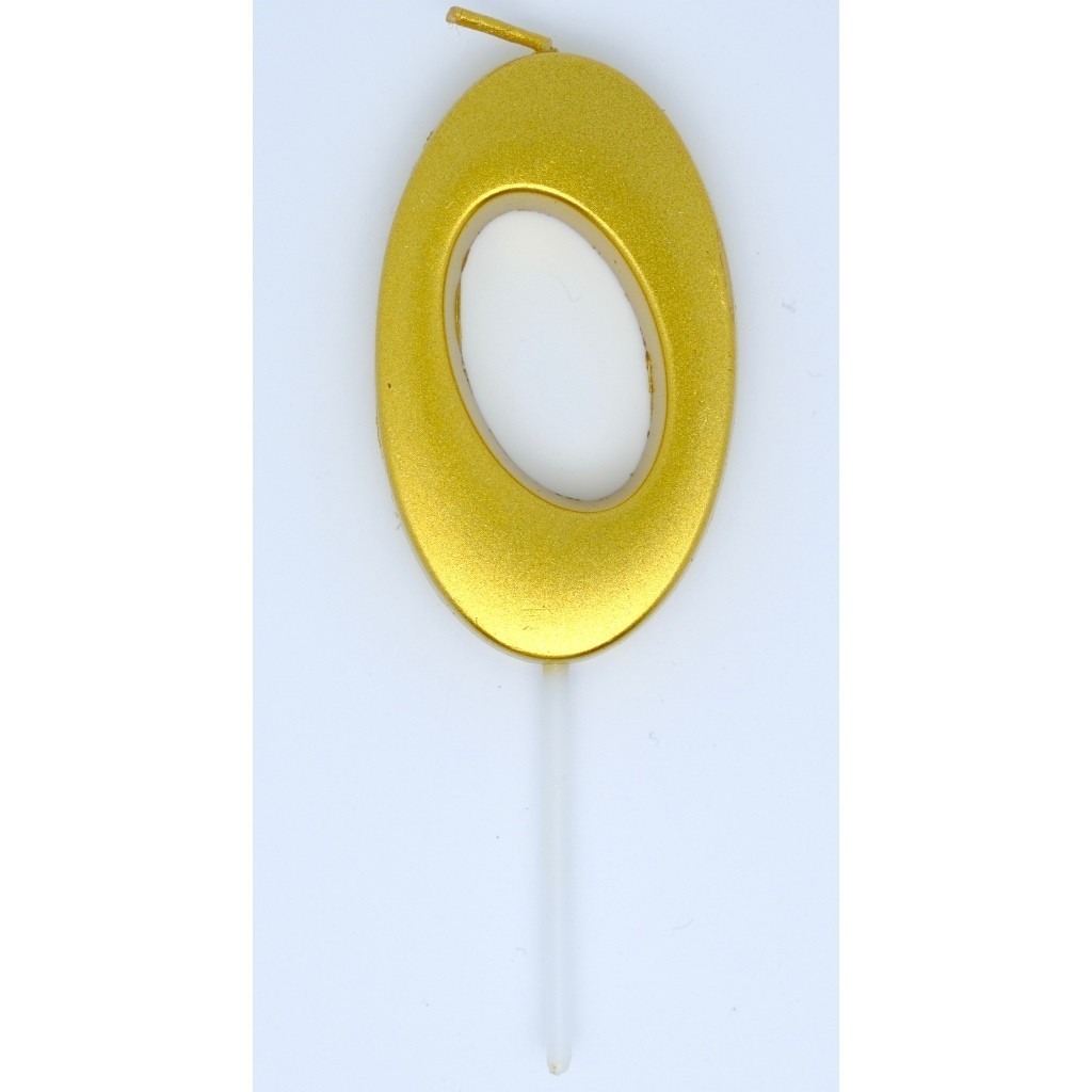 Vela De Aniversário Dourado estilo Art com Palito 0-9