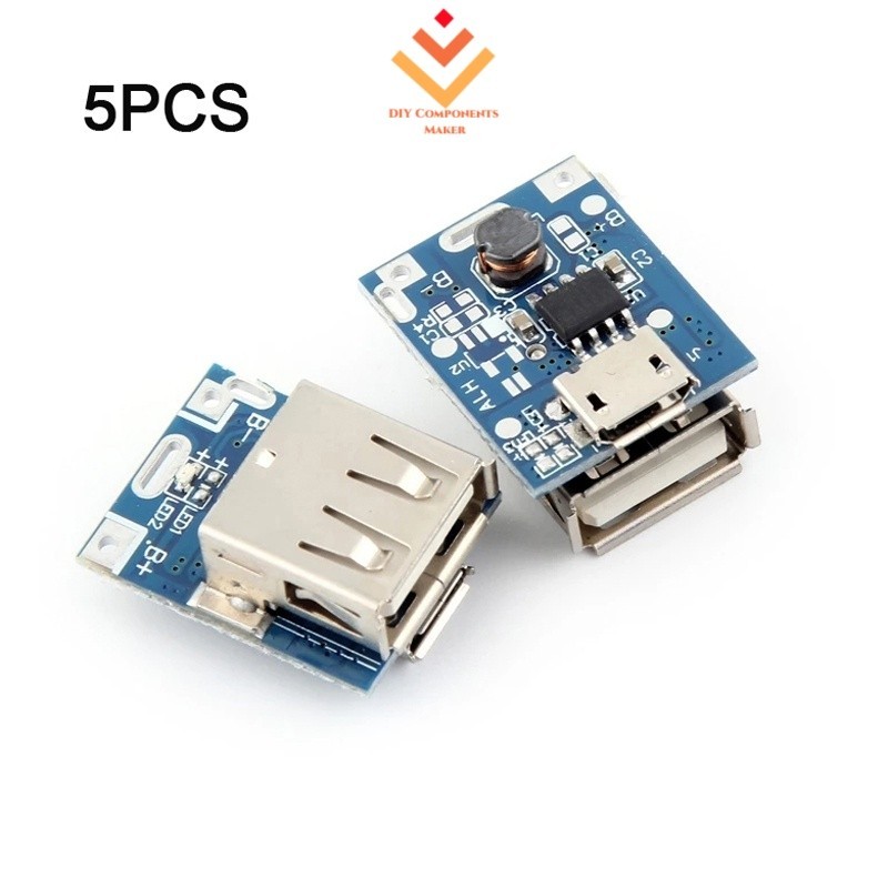 5 Pçs 5V Step Up Módulo De Energia Bateria Lítio Placa Proteção Carregamento USB Boost Conversor LED Para Carregador DIY