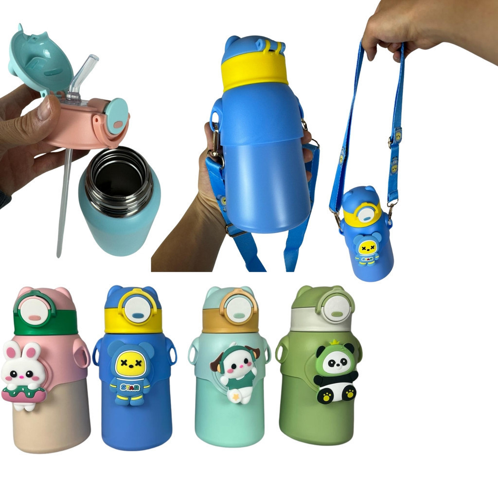 Garrafa Térmica Infantil 520ml Inox com Bico de Silicone Visor Temperatura BPA Free