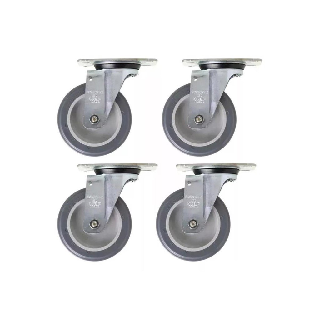 Kit Rodízio Giratório 4 Pol 65kg Schioppa Gl 412 Bp (4 Und) em Oferta na Shopee