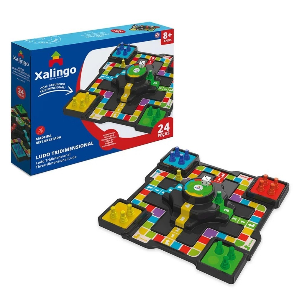 Jogo Ludo Tridimensional Xalingo Tabuleiro Infantil 3+ Anos Educativo - 54709 em Oferta na Shopee