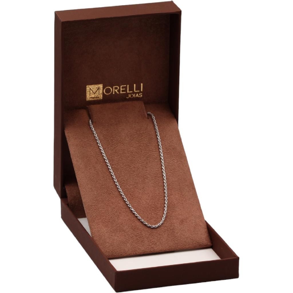 Corrente de Prata 925 Banhada com Ouro Branco Baiano 70cm em Oferta na Shopee