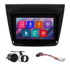 Kit Multimídia 9 Pol L200 Triton 2008 2009 2010 2011 2012 2013 2014 2015 Espelhamento Android Ios 2 Din Preto Camera Ré