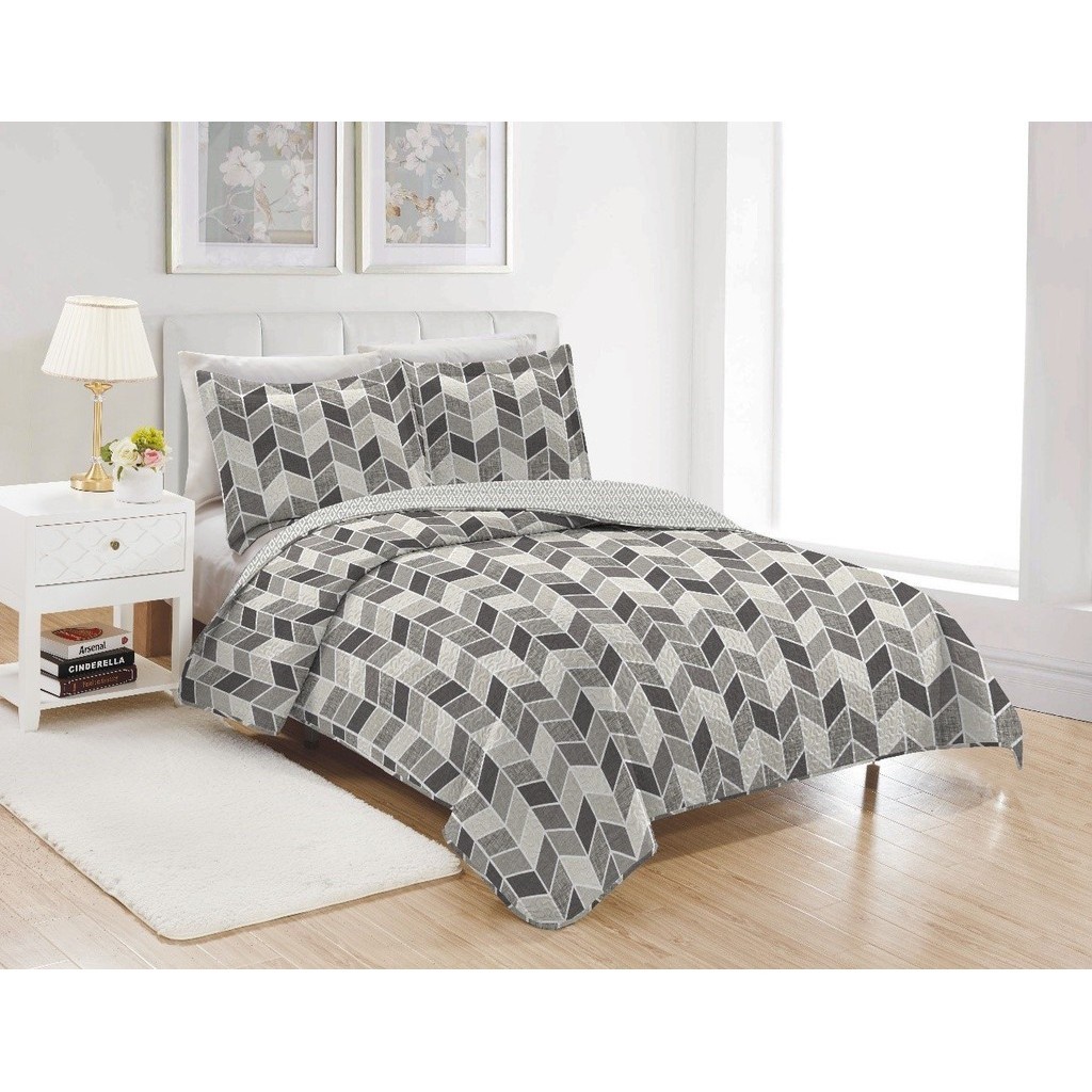 Kit Colcha Boutis Cobre leito Bett Design Solteiro 2 peças Percal de Microfibra Estampas Modernas
