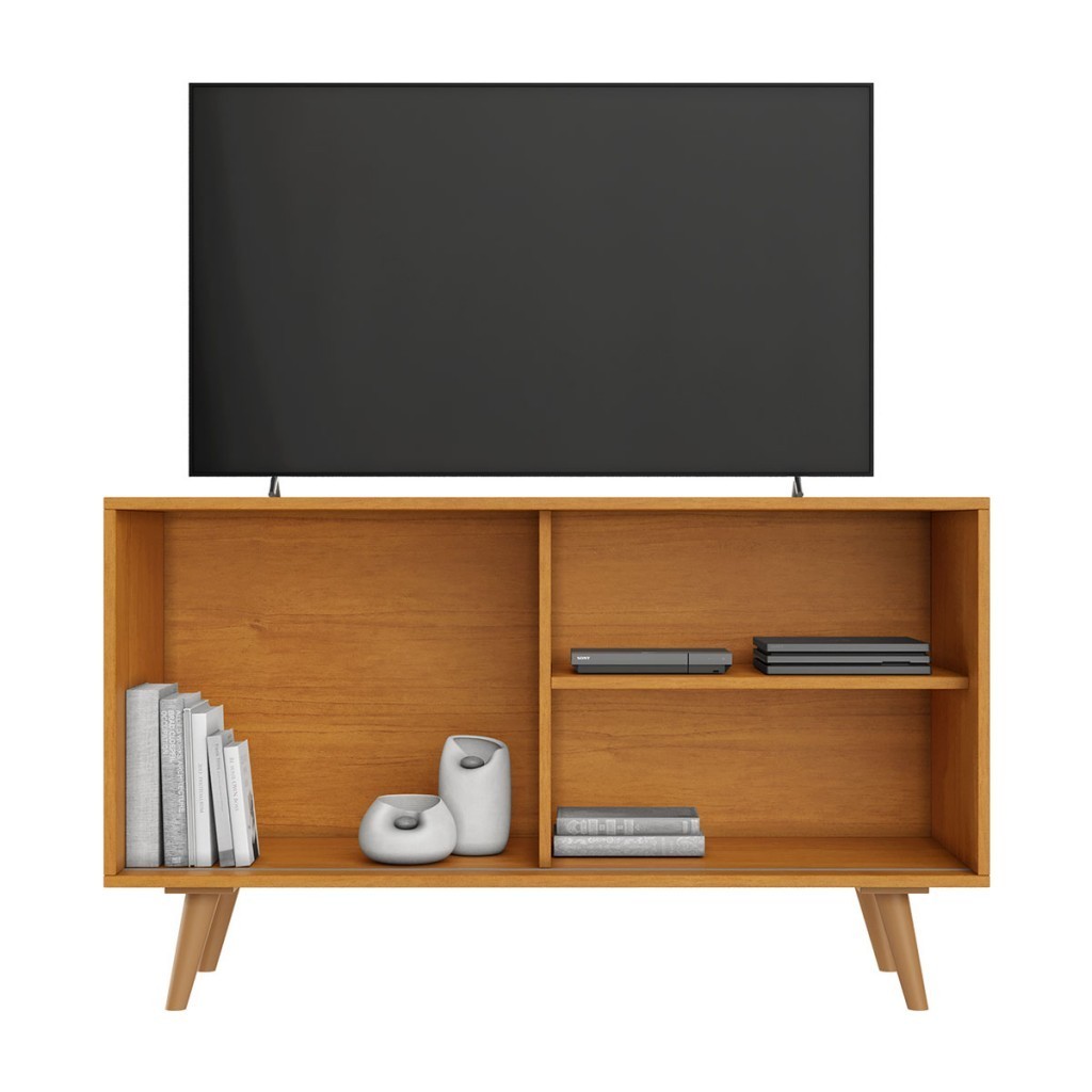 Detalhes do Rack para TV Até 43 Polegadas Carinho 1 Porta 1 Prateleira Cinamomo/Preto - Jcm Móveis