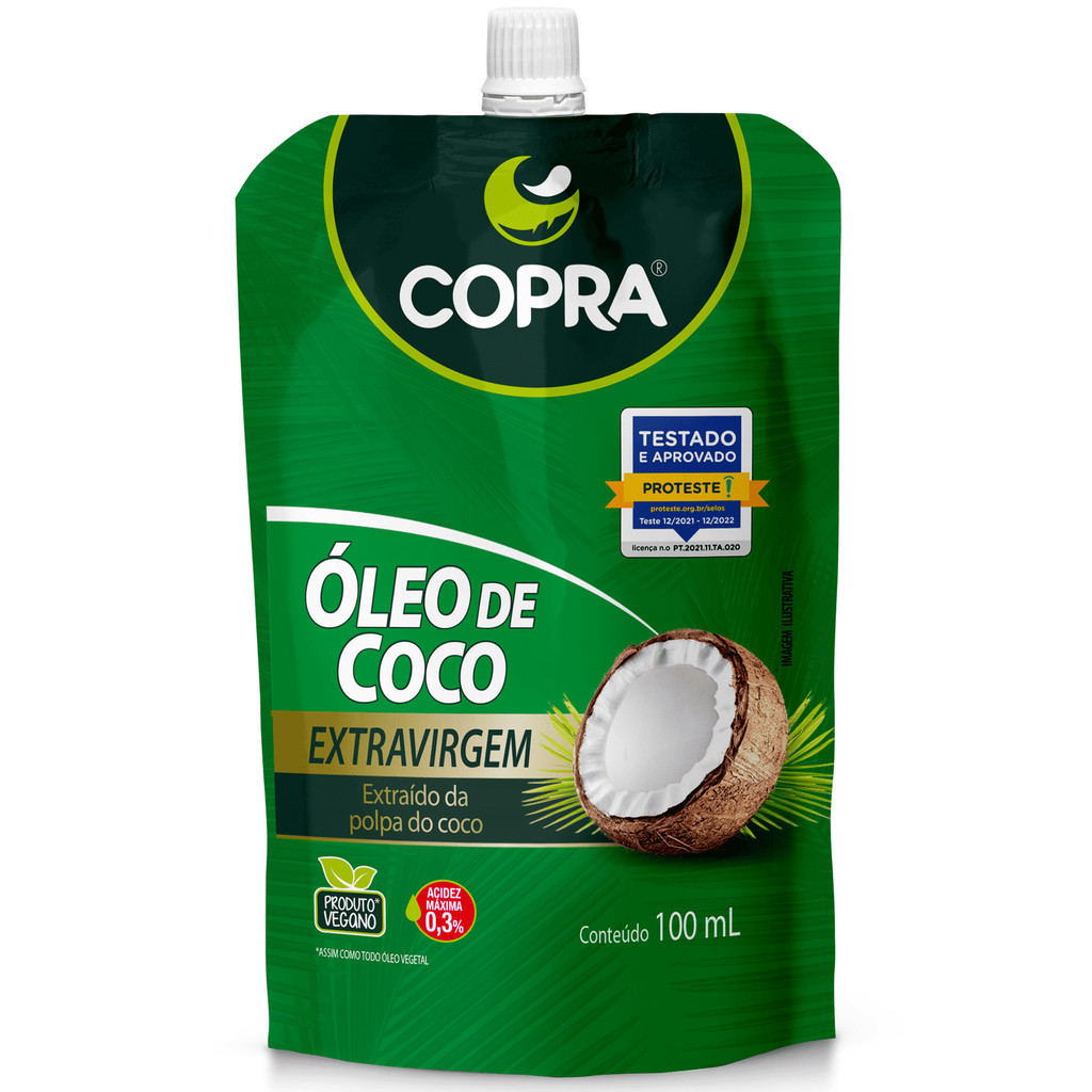 Óleo de Coco Extra Virgem Pouch 100ml - Copra em Oferta na Shopee