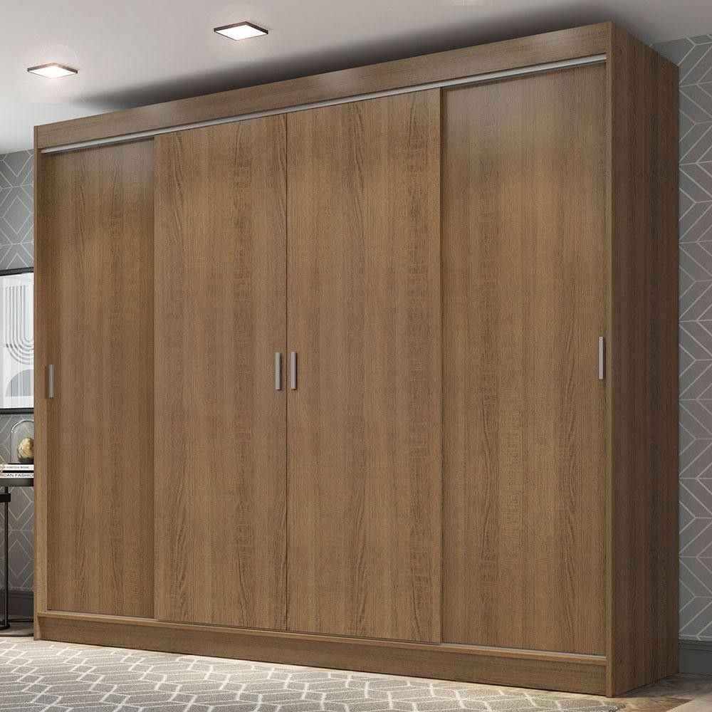 Guarda-Roupa Casal Madesa Austin 4 Portas de Correr 3 Gavetas - Home & Living