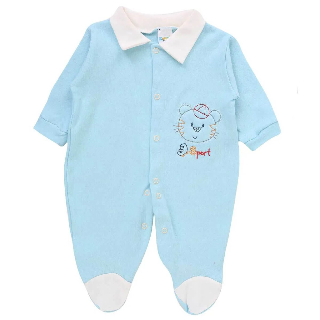 Macacão Bebê Longo Em Suedine Com Bordado Kamule em Oferta na Shopee