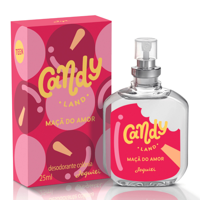 Combo Deo Colônias Candy Land Maçã Do Amor + Colônia Candy Land Bala de Morango, 25ml - Jequiti Kit 2