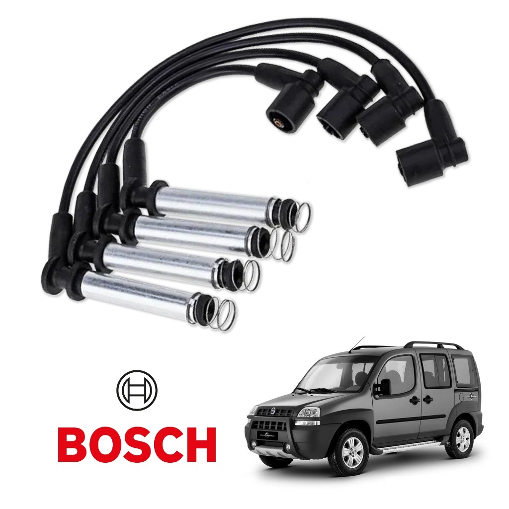 Cabo de Ignição Silicone Original Bosch Fiat Doblo Adventure 1.8 MPI 8V Gasolina 09/2003 a 01/2006