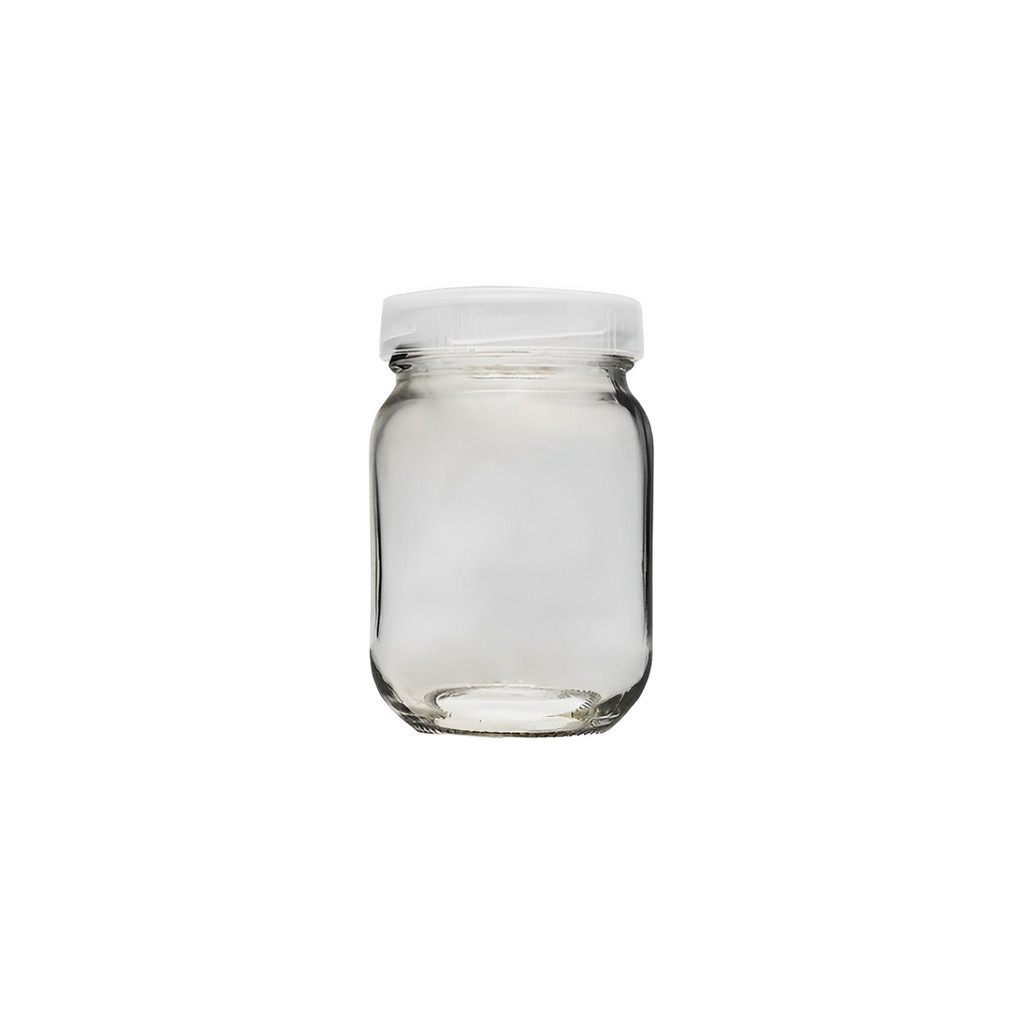 5 Potes De Vidro 200ml Tampa Plástica Para Leite Materno