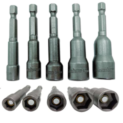 Kit Soquete Magnético 5 Peças Titanium Platina - 6mm a 13mm Titanium Platina