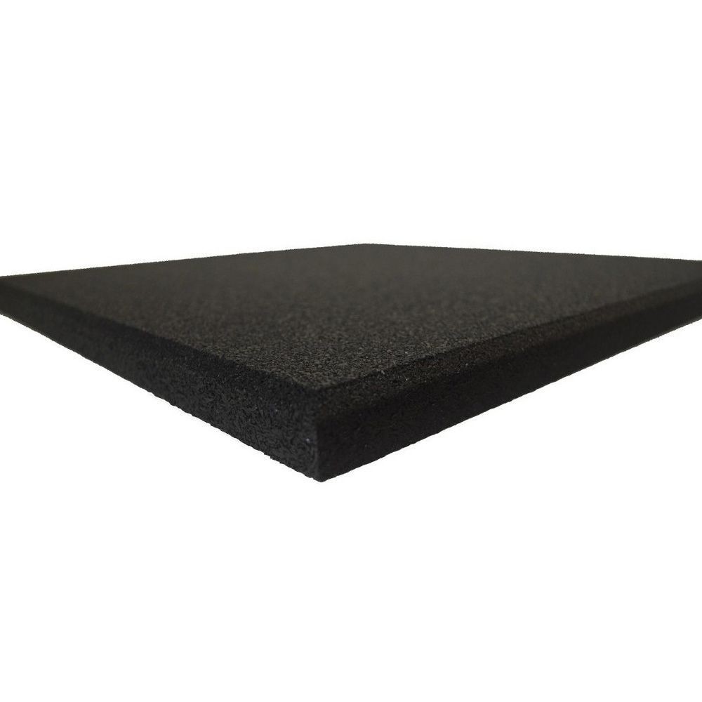 Piso Emborrachado 50x50 Preto p/ Academia e Playground. Uni.