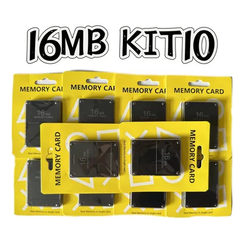 Kit 10 Memory Card 16mb Máximo Desempenho Preto Kp-016
