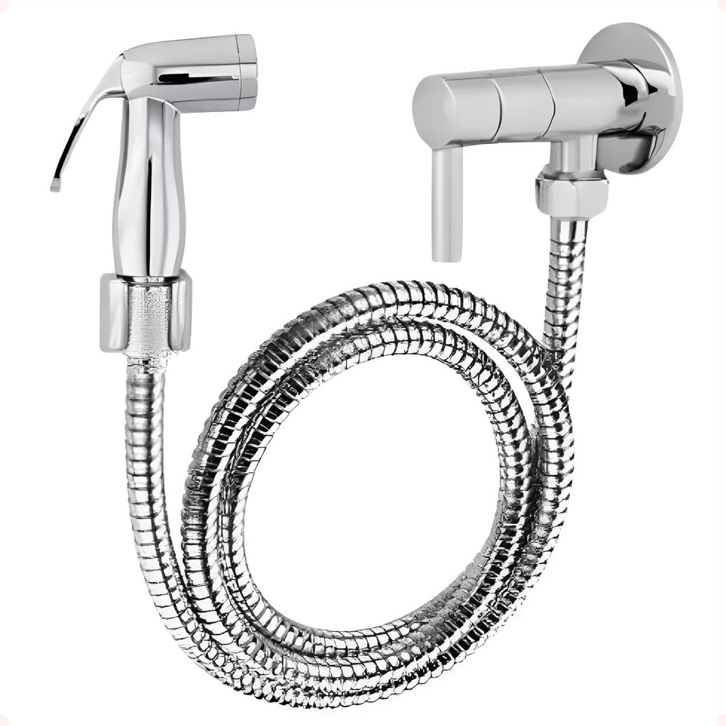 Ducha Higiênica Cromada Metal Inox 140cm para Banheiro - Castela