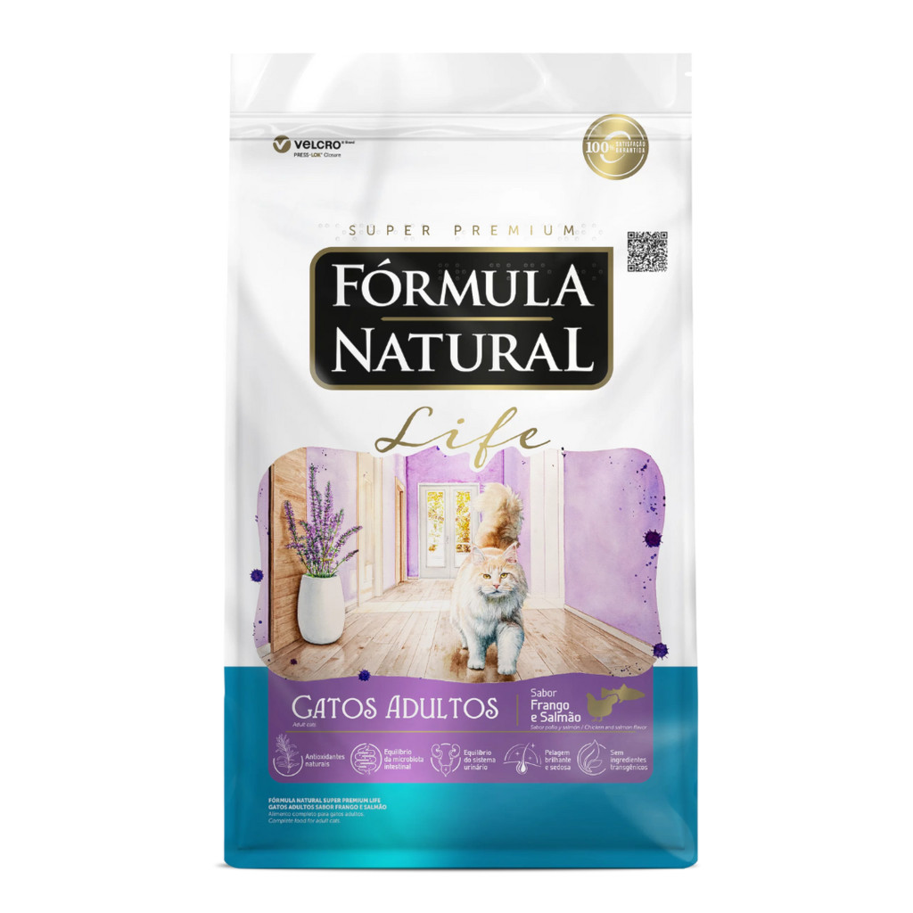 Ração Fórmula Natural Life Gatos Adultos 1kg Sabor Frango e Salmão em Oferta na Shopee