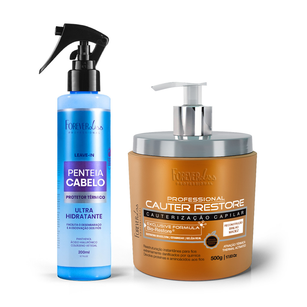 Kit Penteia Cabelo 200Ml E Máscara Cauterização Capilar 500G - Beauty