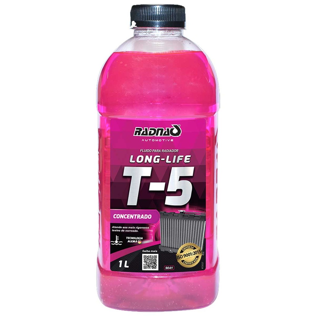 Fluido para Radiador Long Life T5 Rosa Radnaq 1L RQ9041