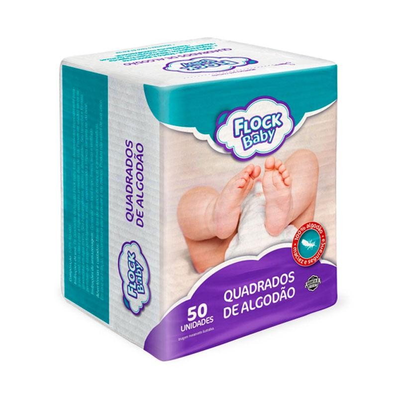 Algodão Quadrado Flock Baby 50 Unidades em Oferta na Shopee