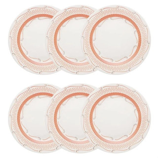 Jogo de prato raso ceramica Oxford 24 cm 6 peças Tangerina